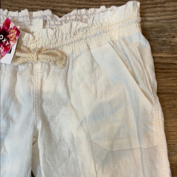 Roxy Women’s Medium Oceanside Linen Blend Pants Beach Holiday Vacation Warm Hot - Picture 3 of 15